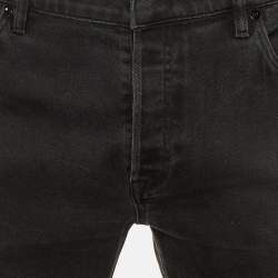 Pre Owned Valentino Black Rock Stud Denim Skinny Fit Jeans XL Waist 37"