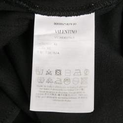 Pre Owned Valentino Black Cotton Blend Logo Applique Shorts XL