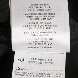 Pre Owned Valentino Black Cotton Blend Logo Applique Shorts XL