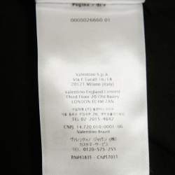 Pre Owned Valentino Black Floral Applique Jersey T-Shirt XXXL