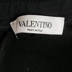 Pre Owned Valentino Black Cotton Blend Logo Applique Shorts XL