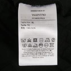 Pre Owned Valentino Black Cotton Blend Logo Applique Shorts XL