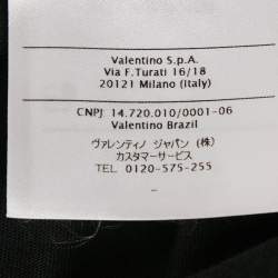 Pre Owned Valentino Black Logo Print Cotton T-Shirt M