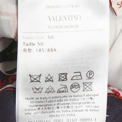 Pre Owned Valentino Red/Blue Printed Silk Shorts L