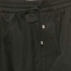 Pre Owned Valentino Black Logo Embroidered Cotton Shorts L