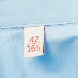 Pre Owned Valentino Blue Rockstead Embellished Cotton Shirt XL