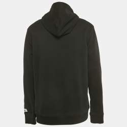 Pre Owned Valentino Black Logo Print Cotton Hooded Sweatshirt XL 