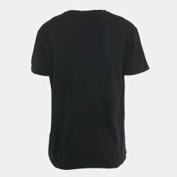 مملوكة مسبقًا Valentino Black Logo Print Cotton T-Shirt XL