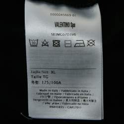 مملوكة مسبقًا Valentino Black Logo Print Cotton T-Shirt XL