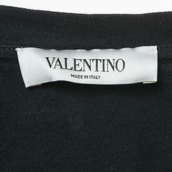 مملوكة مسبقًا Valentino Black Logo Print Cotton T-Shirt XL