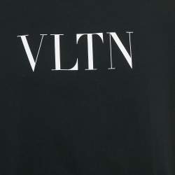 مملوكة مسبقًا Valentino Black Logo Print Cotton T-Shirt XL