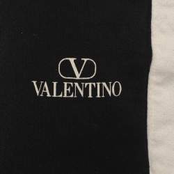 مملوكة مسبقًا شورت فالنتينو قطن أسود بشعار مقاس صغير