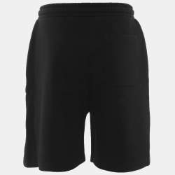 Pre Owned Valentino Black Logo Applique Cotton Shorts S
