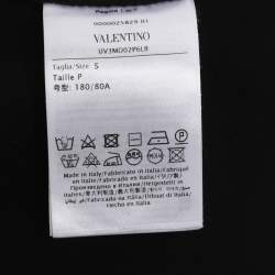 Pre Owned Valentino Black Logo Applique Cotton Shorts S