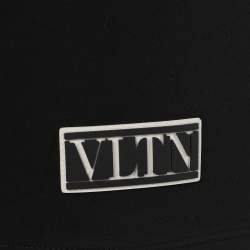 Pre Owned Valentino Black Logo Applique Cotton Shorts S