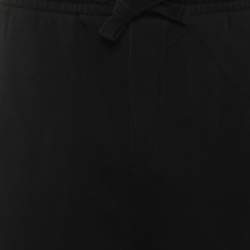 Pre Owned Valentino Black Logo Applique Cotton Shorts S