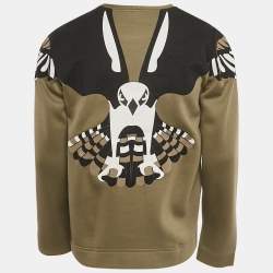 مملوكة مسبقًا سويت شيرت فالنتينو جيرسي تقني بتطبيق نسر أخضر مقاس كبير