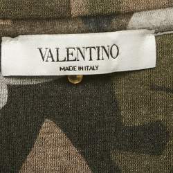 مملوكة مسبقًا Valentino Green Camouflage Print Neoprene Sweatshirt M
