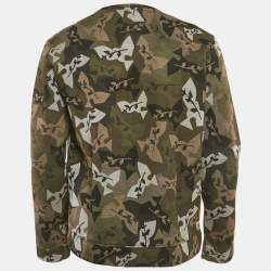 مملوكة مسبقًا Valentino Green Camouflage Print Neoprene Sweatshirt M