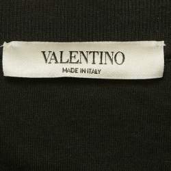 مملوكة مسبقًا تي شيرت فالنتينو أسود قطن مطبوع تايم ترافلر أندركوفر مقاس متوسط