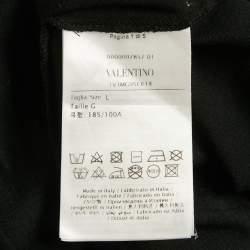 مملوكة مسبقًا Valentino Black Moon Dust Print Jersey Cotton T-Shirt L