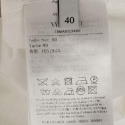 مملوكة مسبقًا قميص فالنتينو لو بلانك قطن أبيض بياقات منفوخة لوحة مقاس كبير