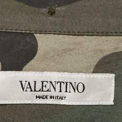 مملوكة مسبقًا Valentino Multicolour Camo Floral Camp Cotton Short Sleeve Shirt M