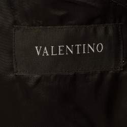 Pre Owned Valentino Black Pinstripe Wool Suit L/XL