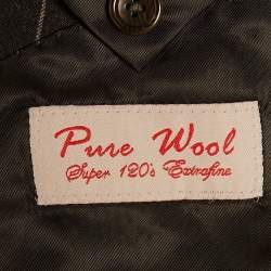 Pre Owned Valentino Black Pinstripe Wool Suit L/XL