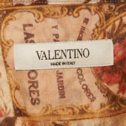 Pre Owned Valentino Brown Printed Cotton Shirt M