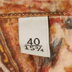 Pre Owned Valentino Brown Printed Cotton Shirt M