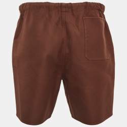 Pre Owned Valentino Brown Gabardine Drawstring Shorts M