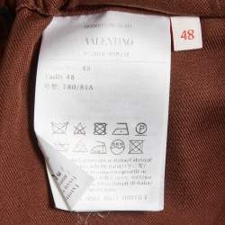 Pre Owned Valentino Brown Gabardine Drawstring Shorts M