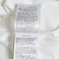 Pre Owned Valentino White Jersey Split Neck T-Shirt S