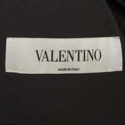 مملوكة مسبقًا جواكيت باركا فالنتينو صناعية بشعار مطبوع سوداء مقاس إكسترا لارج