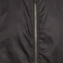 مملوكة مسبقًا Valentino Black Nylon Stud Detailed Bomber Jacket L