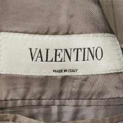 Pre Owned Valentino White/ Black Glen Plaid Wool Long Sleeve Jacket L
