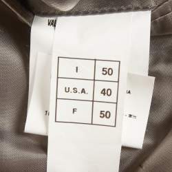 Pre Owned Valentino White/ Black Glen Plaid Wool Long Sleeve Jacket L