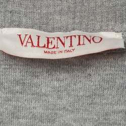 Pre Owned Valentino Grey Printed Jersey Crewneck Sweatshirt XL 