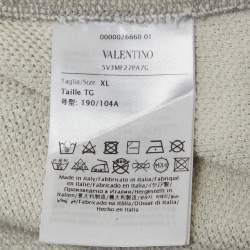 Pre Owned Valentino Grey Printed Jersey Crewneck Sweatshirt XL 