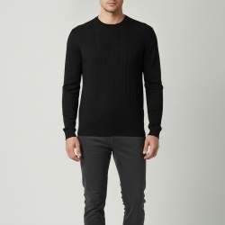 Pre Owned Valentino Black Monogram Jacquard Knit Long Sleeve Sweater XXL 
