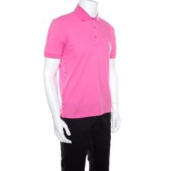 Pre Owned Valentino Pink Classic Pique Rockstud Untitled Polo T-Shirt M