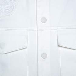 Valentino White Butterfly Applique Denim Jacket L 
