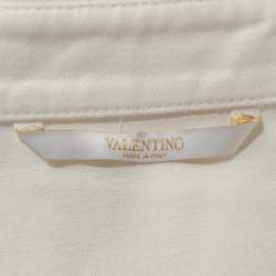 Valentino White Butterfly Applique Denim Jacket L 