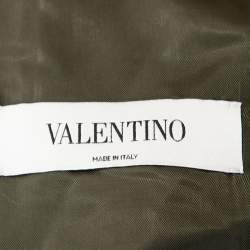 Pre Owned Valentino Bicolor Tartan Plaid Wool Embellished Detail Blazer XL