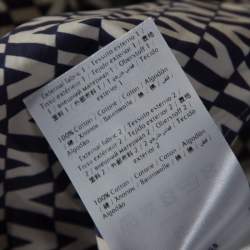 Pre Owned Valentino Bicolor Optical V Print Cotton Short Sleeve Shirt M
