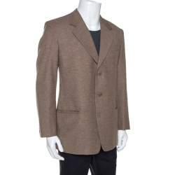 Valentino Brown Wool Three Buttoned Blazer XXL