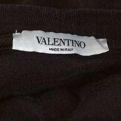 Valentino Black Cotton VLTN Print Crew Neck T Shirt XL