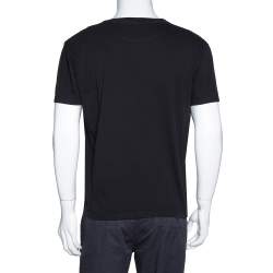 Valentino Black Cotton VLTN Print Crew Neck T Shirt XL