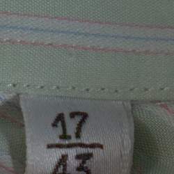 Pre Owned Valentino Pale Green Striped Cotton Long Sleeve Shirt XXL